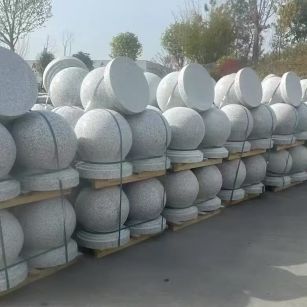 贵阳 白麻花岗岩石材圆球，石球，挡车球，隔离球，景观石球，风水球等