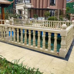 贵阳黄金麻花岗岩石材栏杆，扶手，将军柱，花瓶柱