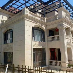 贵阳 黄金麻花岗岩荔枝面别墅外墙干挂