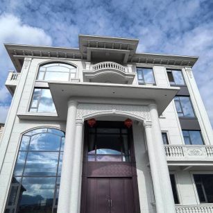 贵阳白麻别墅外墙干挂石材效果示例