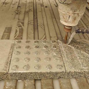 贵阳 芝麻白花岗岩石材盲人石、盲道石、盲点石