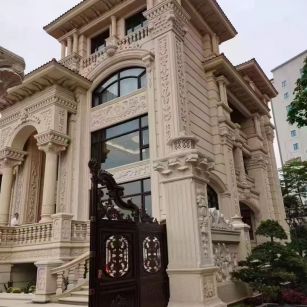 贵阳 黄金麻花岗岩别墅外墙干挂效果展示