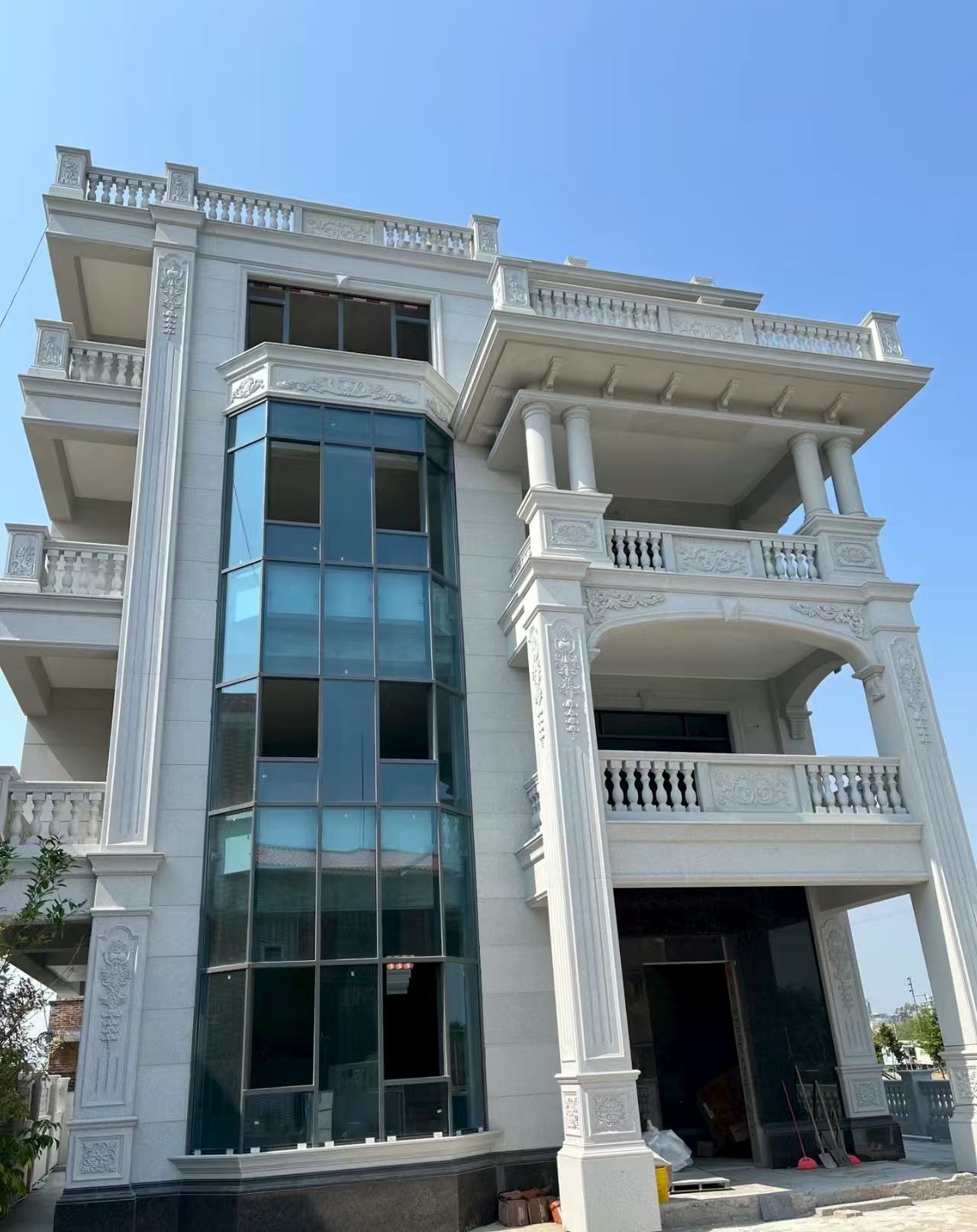 贵阳 白麻花岗岩别墅外墙干挂效果展示