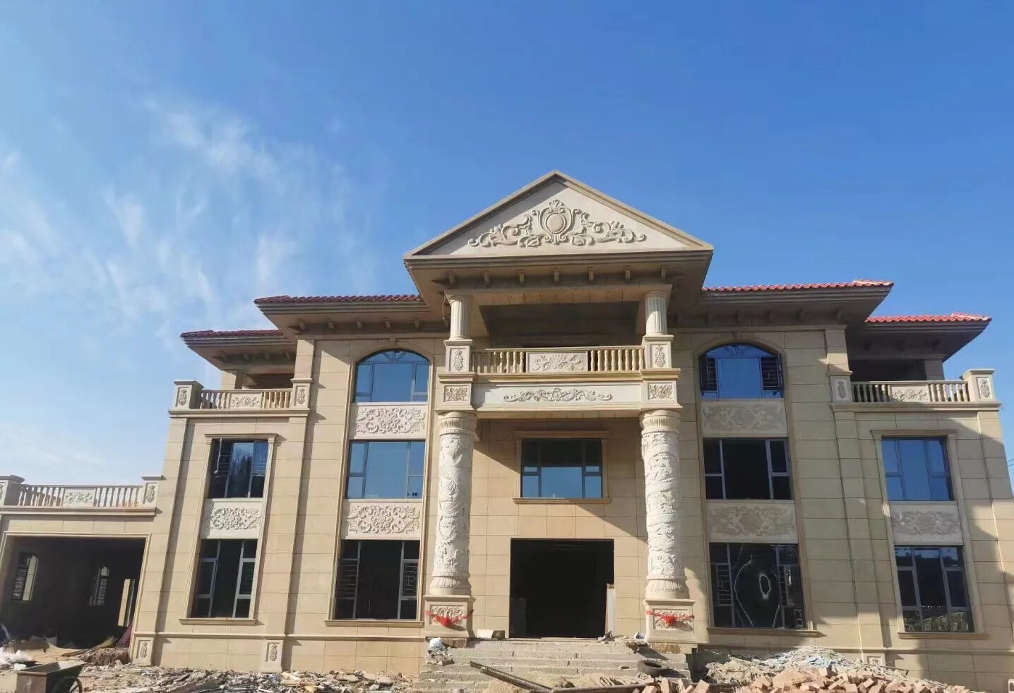 贵阳 黄金麻花岗岩别墅外墙干挂