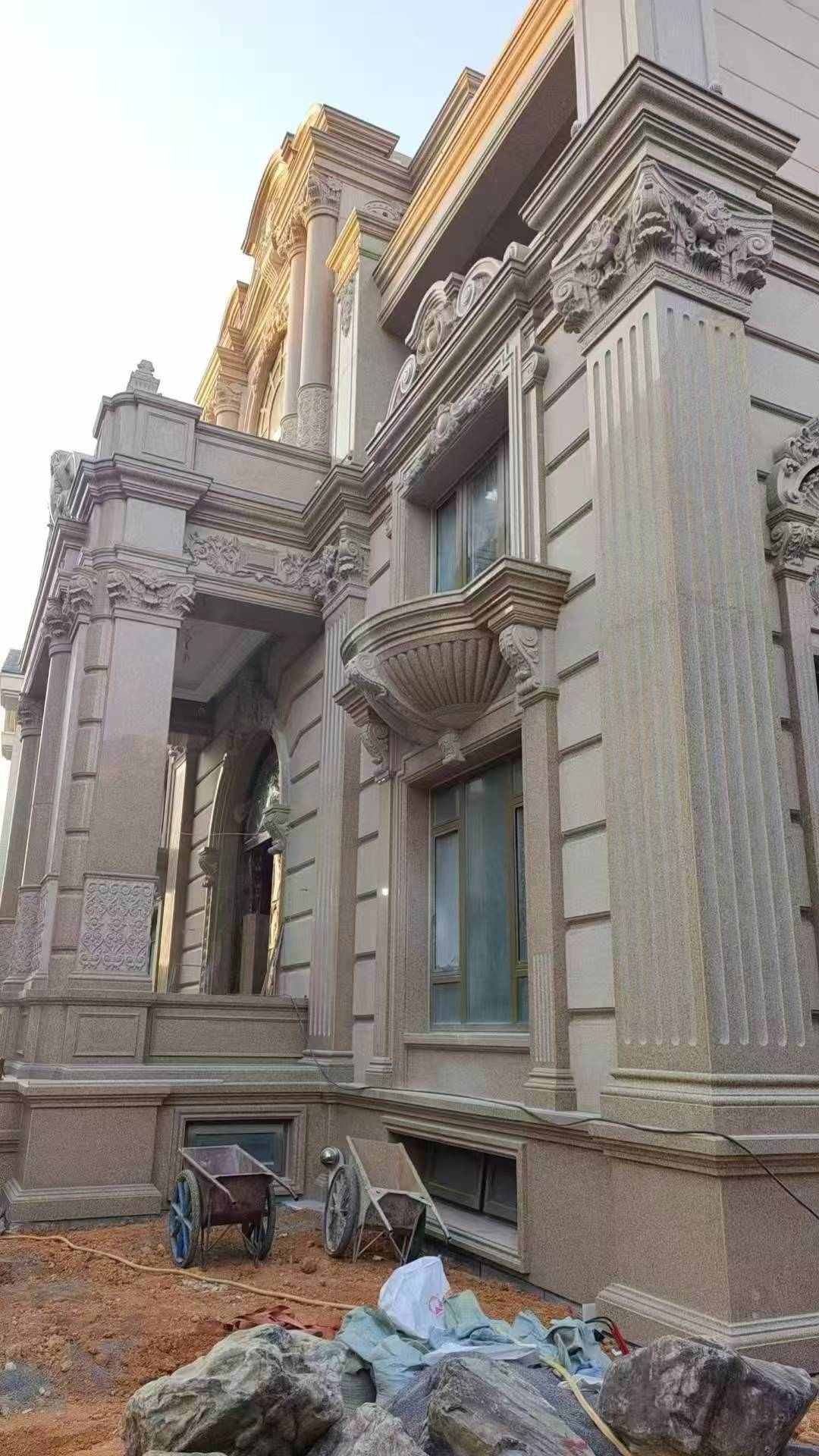 贵阳 黄金麻花岗岩光面别墅外墙干挂施工完成